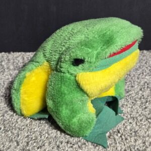 RARE HTF FROG PLUSH From The World Of Smile 6" Stuffed Animal 80s RETRO GREEN